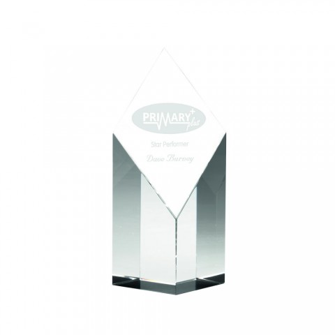 CLEAR GLASS DIAMOND COLUMN - 4in